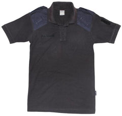 Brit. Poloshirt, blau, Schulterbesatz, gebr.