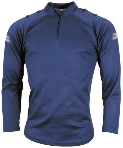 Brit. Funktions-Shirt, blau, langarm, Reißverschluss, gebr.
