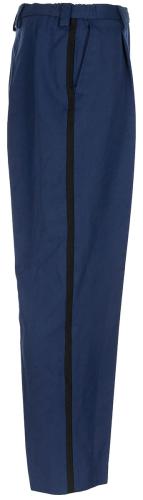 Holl. Paradehose, blau, mit Streifen, gebr.