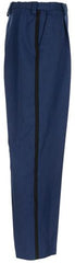 Holl. Paradehose, blau, mit Streifen, gebr.