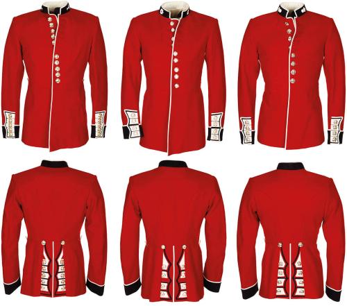 Brit. Paradejacke, rot, ohne Schulterklappen, gebr.