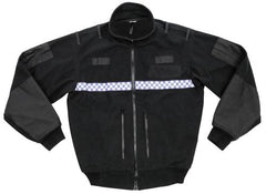 Brit. Fleece-Jacke, "POLICE", schwarz, gebr.