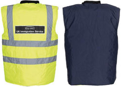 Brit. Signalweste, wendbar, gelb/blau, gebr.