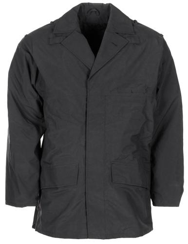Brit. Regenjacke, "POLICE", schwarz, gefüttert, gebr.