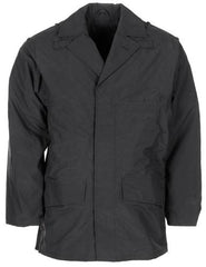 Brit. Regenjacke, "POLICE", schwarz, gefüttert, gebr.