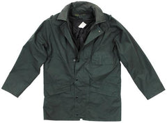 Brit. Regenjacke, "POLICE", grün, gefüttert, gebr.