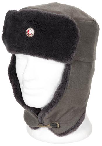 NVA Wintermütze, grau, mit Kokarde, neuw.