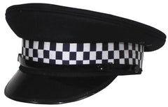 Brit. Schirmmütze, Polizei, ohne Abzeichen, gebr.