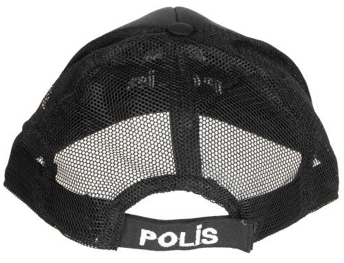 Türk. Cap, "POLIS", Netzeinsatz, schwarz, neuw.