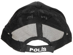 Türk. Cap, "POLIS", Netzeinsatz, schwarz, neuw.