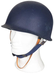 Belg. Helm "M51", blau, m. Kunststoff-Innenhelm, gebr.