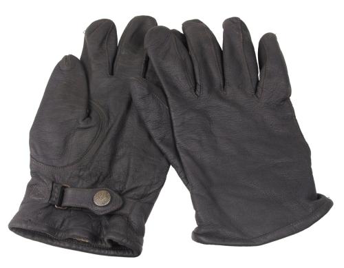BW Lederhandschuhe, grau, gebr., II. Wahl gef.