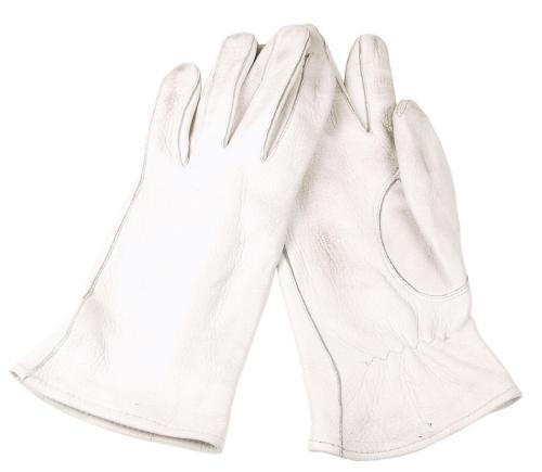 BW Lederhandschuhe, weiß, gebr.