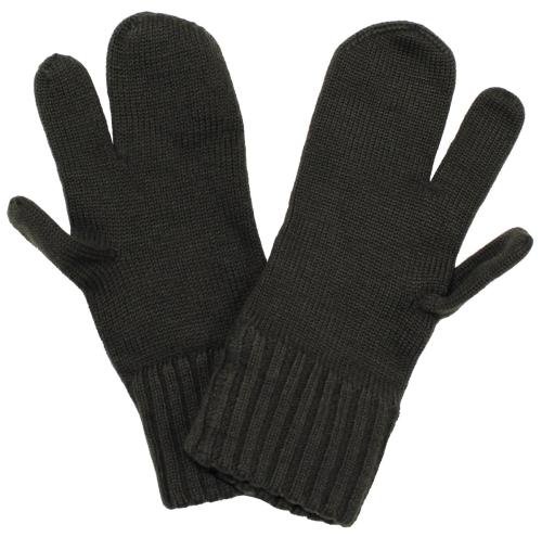 Österr. Strickhandschuhe, mit Schießfinger, oliv, gebr.