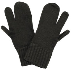 Österr. Strickhandschuhe, mit Schießfinger, oliv, gebr.