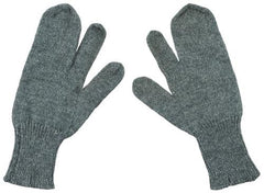 Schweiz. Strickhandschuhe, 3 Finger, Wolle, grau, gebr.