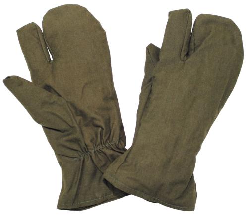 CZ/SK Handschuhe, M 55, oliv, 3 Finger, neuwertig
