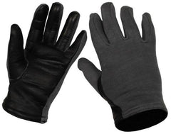 Belg. Fingerhandschuhe, grau, Pilot, Lederbesatz, neuw.