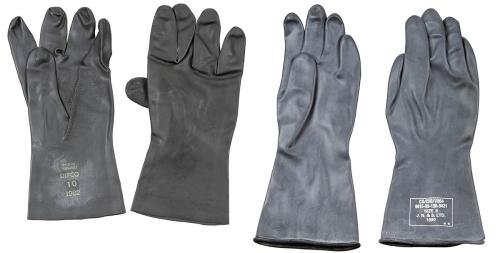 Brit. Gummihandschuhe,schwarz, "NBC", neuw.(EXP:BESCH)