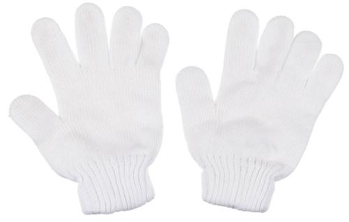 Brit. Fingerhandschuhe, weiß, Strick, gebr.