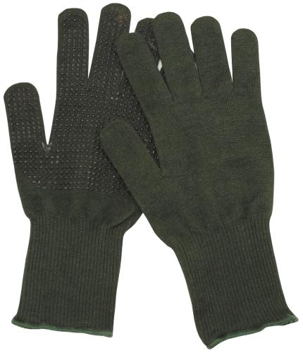 Brit. Fingerhandschuhe, Nomex, oliv, Strick, neuwertig