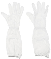 Brit. Fingerhandschuhe, weiß, mit Stulpe, FR, gebr.