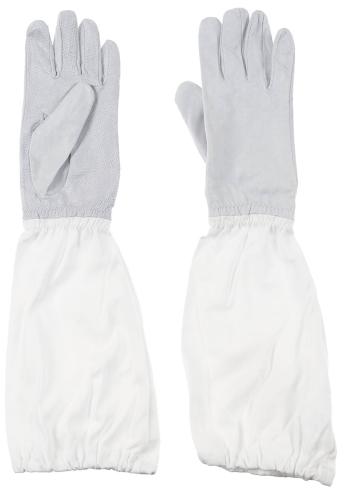 Brit. Fingerhandschuhe, weiß, FR, Leder/Textil, neuw.