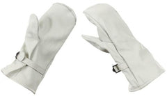 Schwed. Fausthandschuhe, Leder, weiß, neuw.