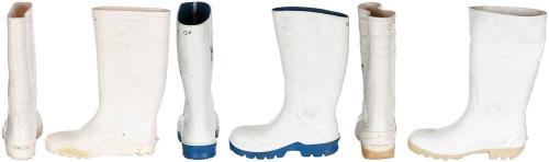 BW Gummistiefel, weiß, gebr., Modelle sortiert