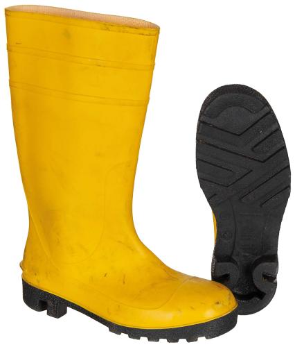 BW Gummistiefel, gelb, mit Schutzkappe, gebr.
