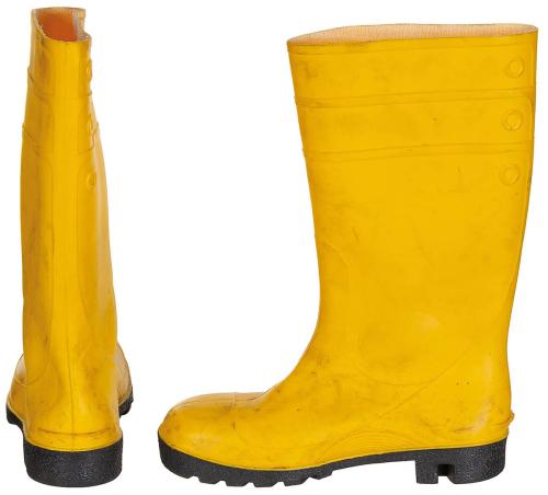 BW Gummistiefel, gelb, mit Schutzkappe, gebr.