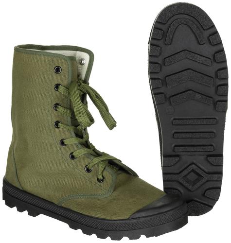 Franz. Commando Stiefel, oliv, 8-Loch, Canvas, neuw.