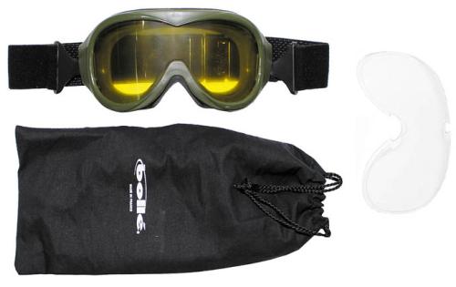 Brille, Tactical, "Bolle", oliv, 1 Erstatzglas, gebr.