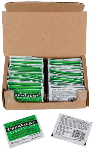 US Knicklicht, "Cyalume", 50 St./Pack, grün, überlagert
