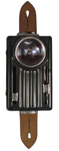 Pol. Taschenlampe, 3 Farben, Metallgehäuse, gebr.