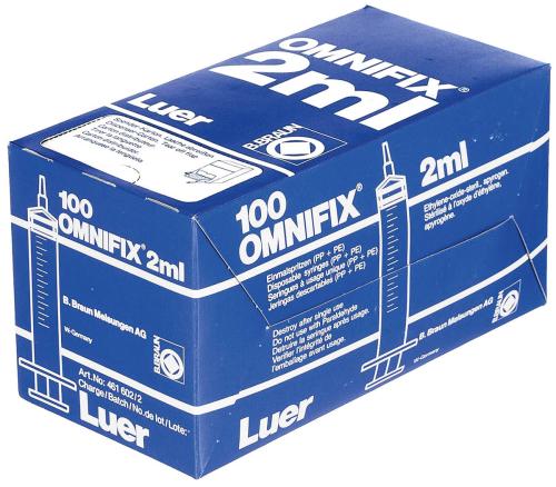 Einmalspritze, 2 ml, 100 Stück, neuwertig
