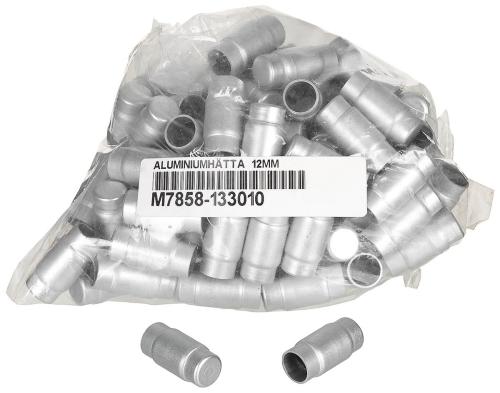 Schwed. Aluminiumkappe, 12 mm, 100er Pack, neuw.