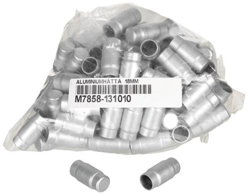 Schwed. Aluminiumkappe, 18 mm, 100er Pack, neuw.
