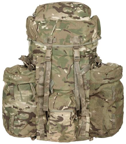 Brit. Rucksack, "INF Long", Seitentaschen, MTP, IRR, gebr.