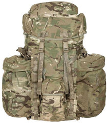 Brit. Rucksack, "INF Long", Seitentaschen, MTP, IRR, gebr.