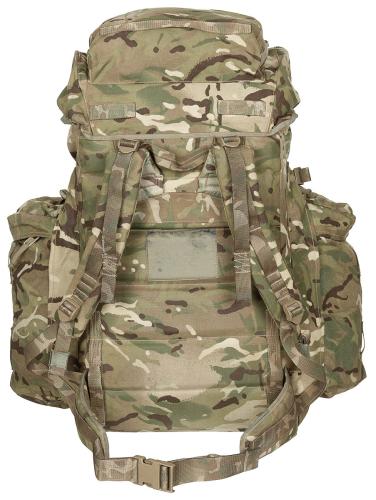 Brit. Rucksack, "INF Long", Seitentaschen, MTP, IRR, gebr.