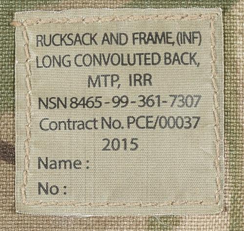 Brit. Rucksack, "INF Long", Seitentaschen, MTP, IRR, gebr.