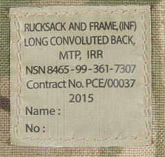 Brit. Rucksack, "INF Long", Seitentaschen, MTP, IRR, gebr.
