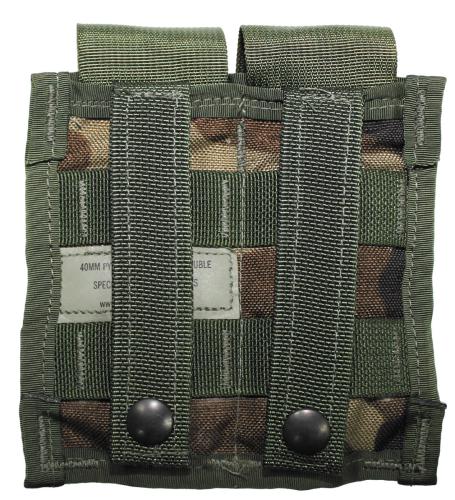US Patronentasche, "MOLLE", doppel, woodland, gebr.