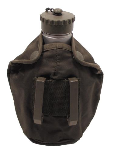 Öster. Feldflasche, Aluminium, Nylonbezug, gebr.