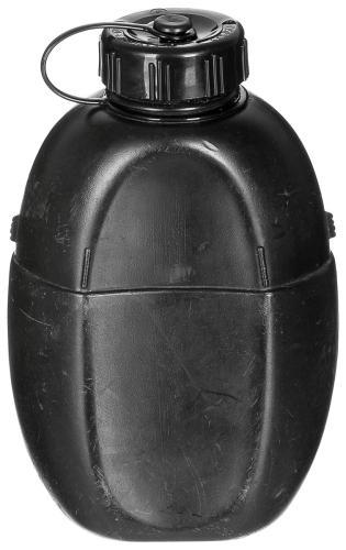Brit. Feldflasche, Kunststoff, ohne Becher, schwarz, gebr.,