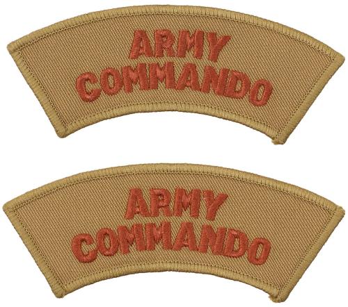 Brit. Stickabzeichen, khaki, "ARMY COMMANDO", neuw.