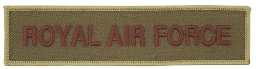 Brit. Stickabzeichen, khaki, "ROYAL AIR FORCE", neuw.