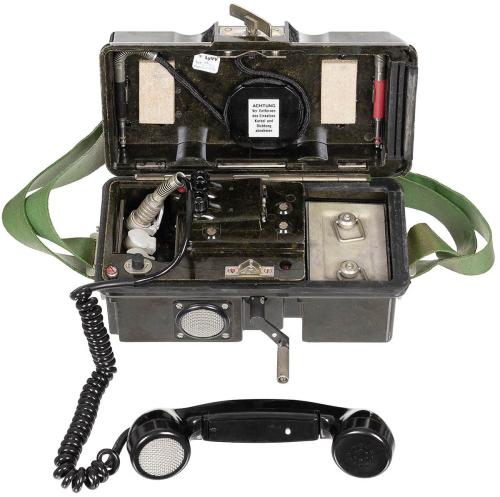 NVA Feldtelefon, neuw., mit Zubehör, im Koffer