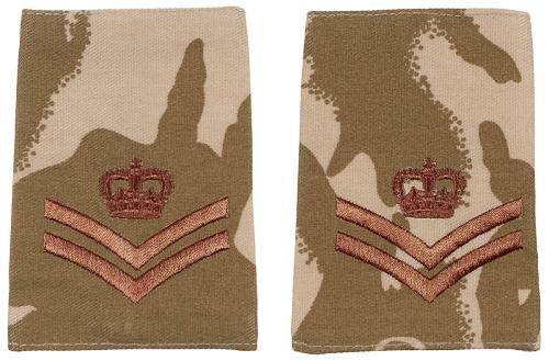 Brit. Schulterklappen, desert, 10 Paar, CORPORAL OF HORSE